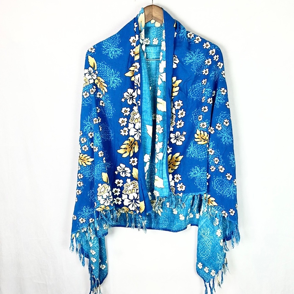 HIBISCUS COLLECTION HAWAII | 💙🍍Blue Floral Tropical Print Swim Sarong Wrap